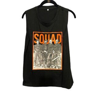 New Squad Sleeveless Horror Villains T-Shirt Black Orange Medium NWOT